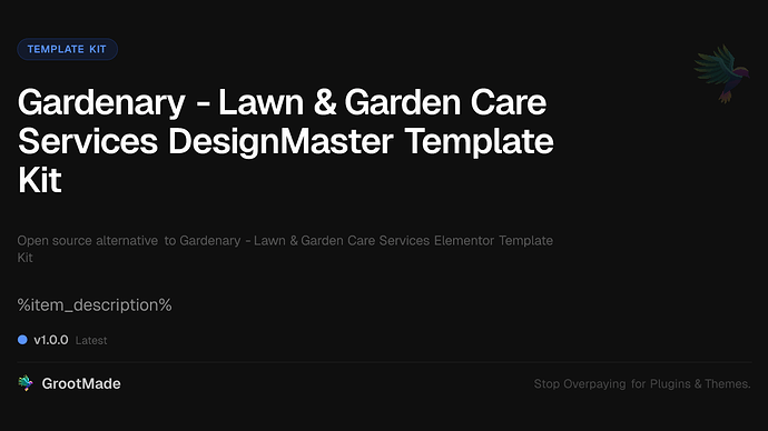 Gardenary - Lawn & Garden Care Services DesignMaster Template Kit