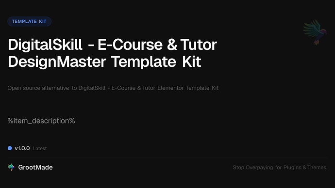 DigitalSkill - E-Course & Tutor DesignMaster Template Kit