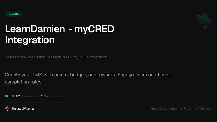 LearnDamien - myCRED Integration