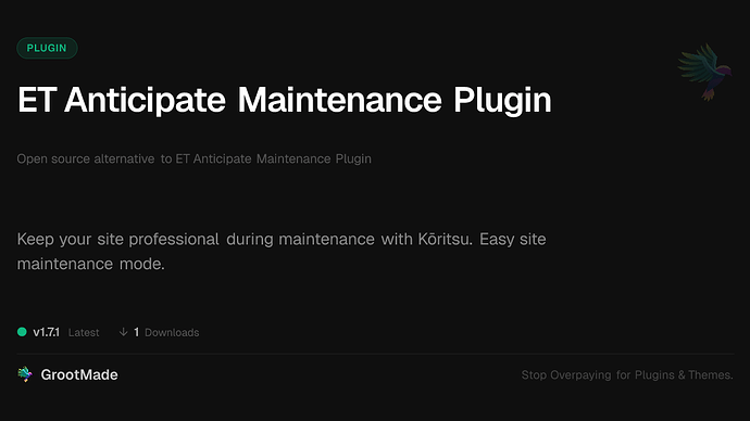 ET Anticipate Maintenance Plugin