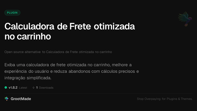 Calculadora de Frete otimizada no carrinho