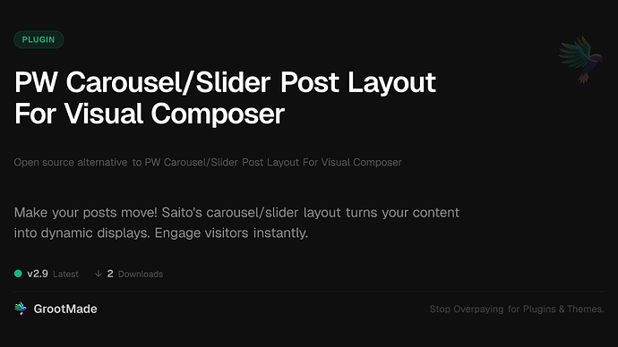 PW Carousel/Slider Post Layout For Visual Composer