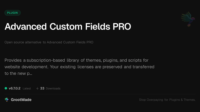 Advanced Custom Fields PRO