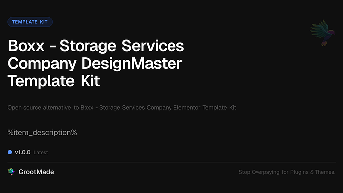Boxx - Storage Services Company DesignMaster Template Kit