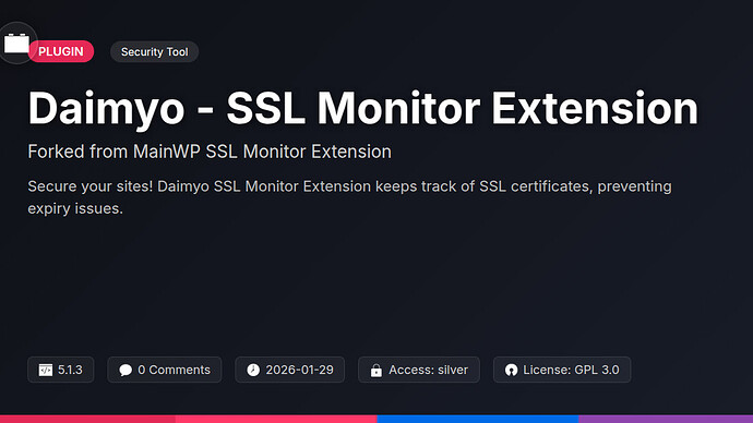 MainWP SSL Monitor Extension