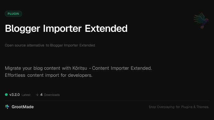 Blogger Importer Extended
