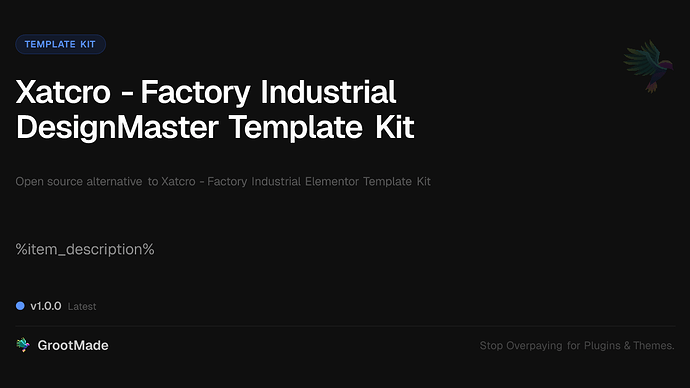 Xatcro - Factory Industrial DesignMaster Template Kit