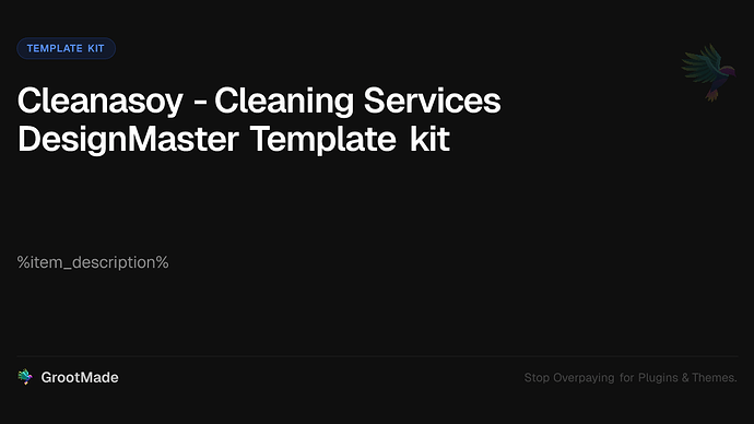 Cleanasoy - Cleaning Services DesignMaster Template kit