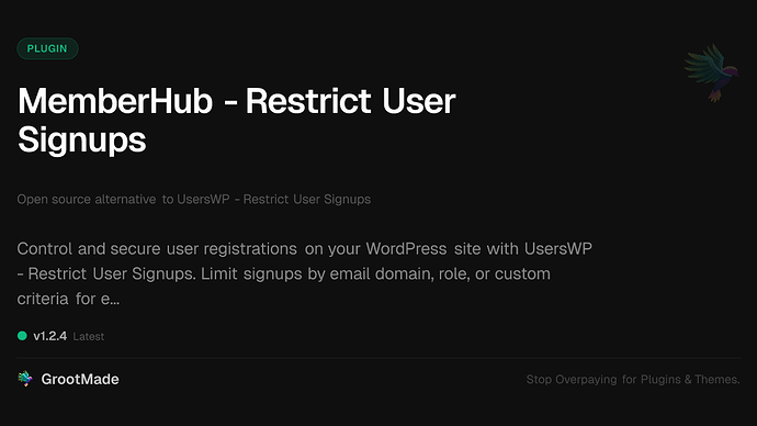 MemberHub - Restrict User Signups