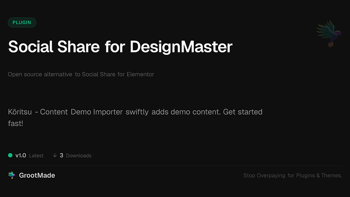 Social Share for DesignMaster