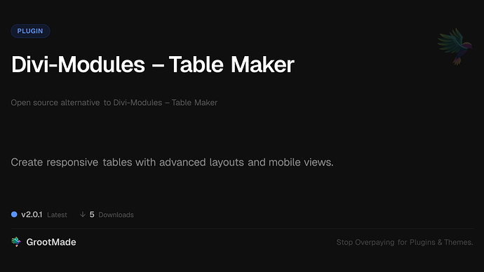 Divi-Modules – Table Maker