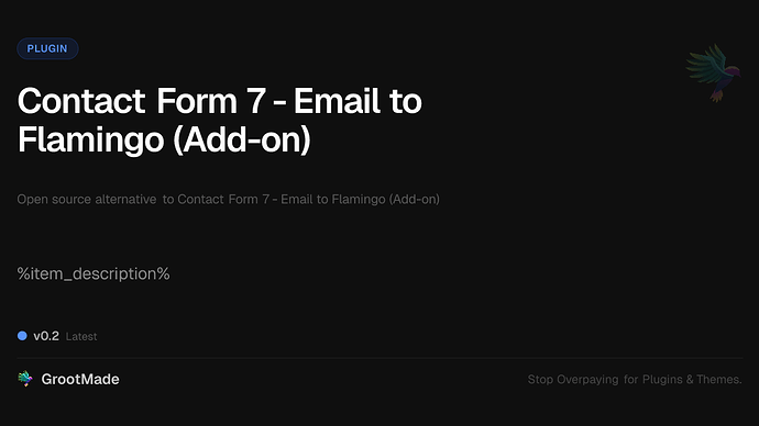 Contact Form 7 - Email to Flamingo (Add-on)