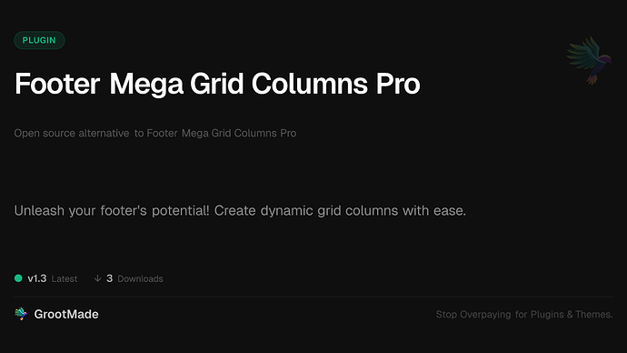 Footer Mega Grid Columns Pro