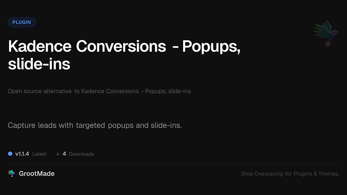 Kadence Conversions - Popups, slide-ins