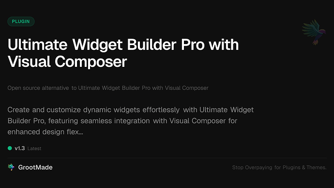 Ultimate Widget Builder Pro with Visual Composer