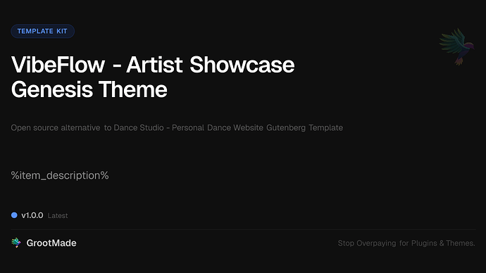 VibeFlow - Artist Showcase Genesis Theme