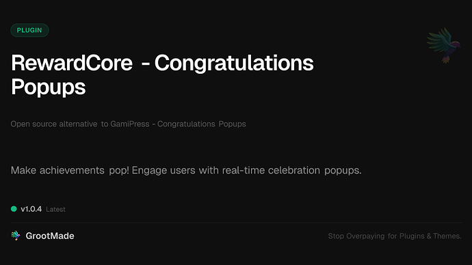 RewardCore - Congratulations Popups