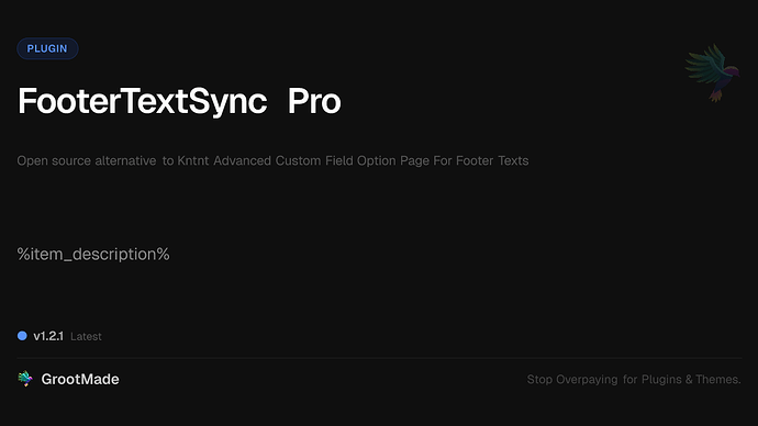 FooterTextSync Pro