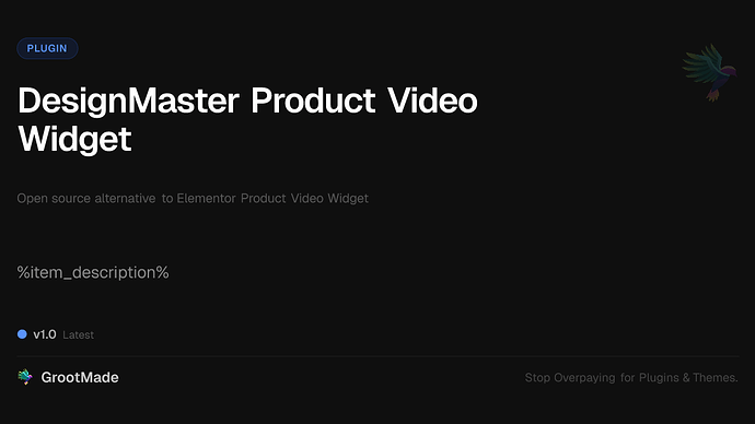 DesignMaster Product Video Widget