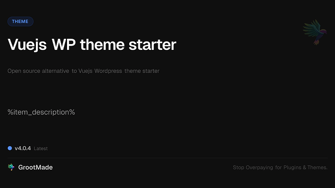 Vuejs WP theme starter