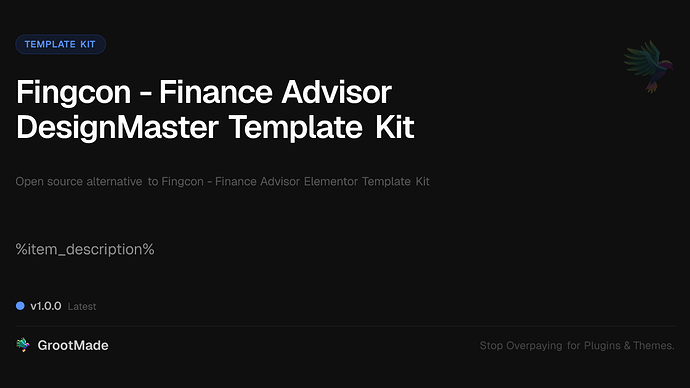 Fingcon - Finance Advisor DesignMaster Template Kit