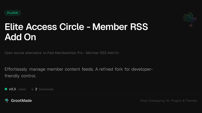 Elite Access Circle - Member RSS Add On