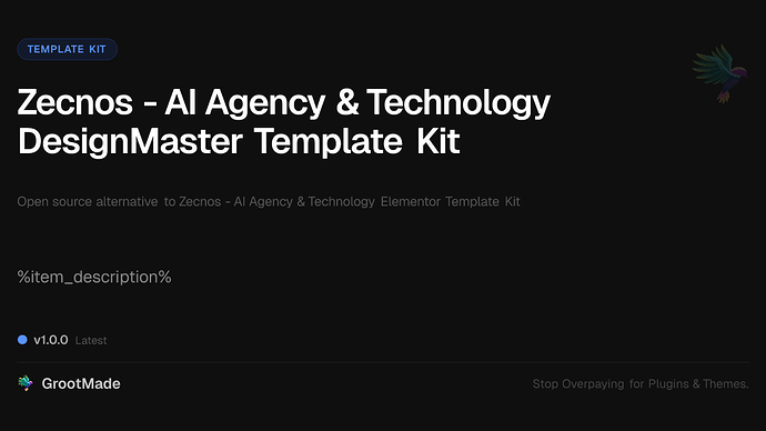 Zecnos - AI Agency & Technology DesignMaster Template Kit