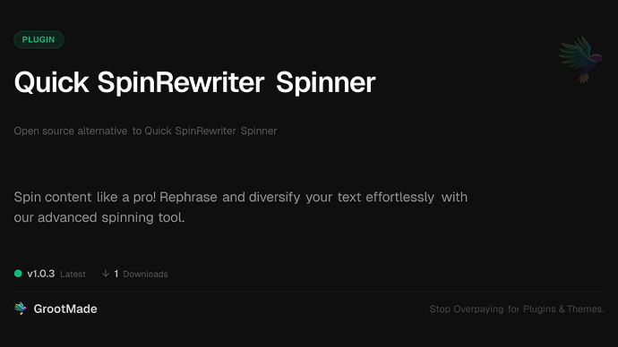Quick SpinRewriter Spinner