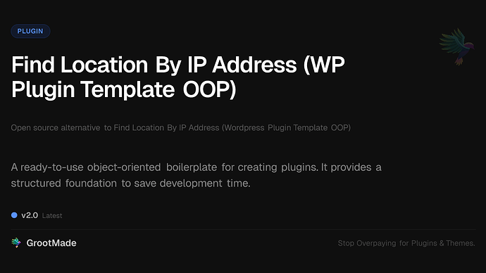 Find Location By IP Address (WP Plugin Template OOP)