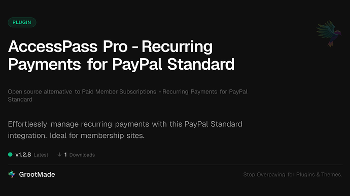 AccessPass Pro - Recurring Payments for PayPal Standard