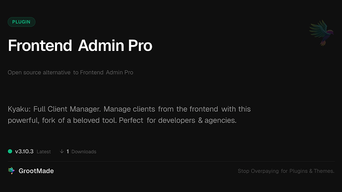 Frontend Admin Pro