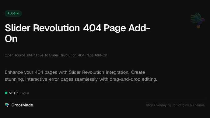 Slider Revolution 404 Page Add-On