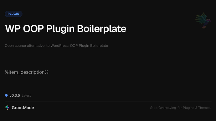 WP OOP Plugin Boilerplate