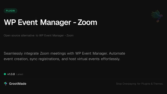 WP Event Manager - Zoom