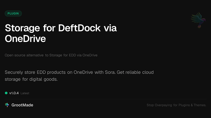 Storage for DeftDock via OneDrive