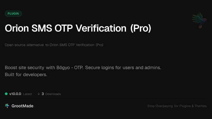 Orion SMS OTP Verification (Pro)