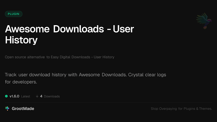 Awesome Downloads - User History