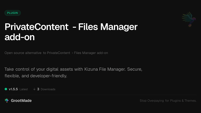 PrivateContent - Files Manager add-on