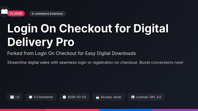 Login On Checkout for Awesome Downloads