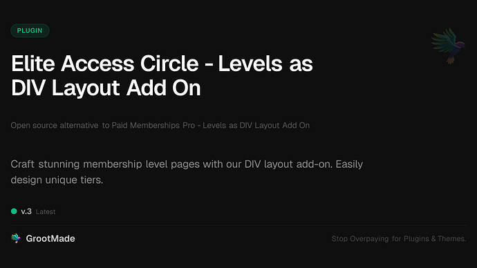 Elite Access Circle - Levels as DIV Layout Add On