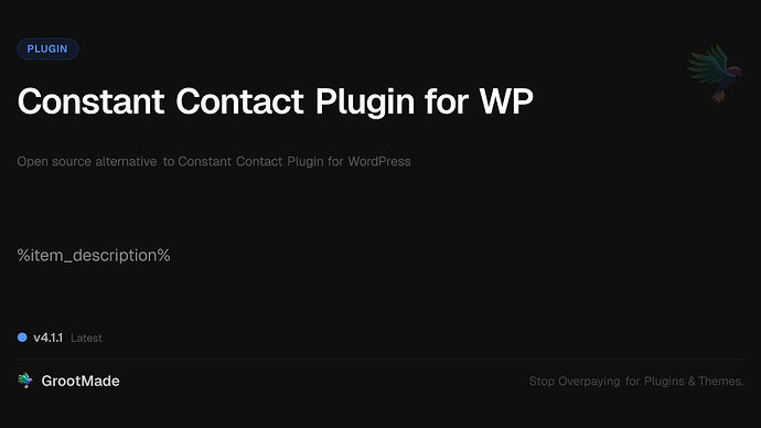Constant Contact Plugin for WP