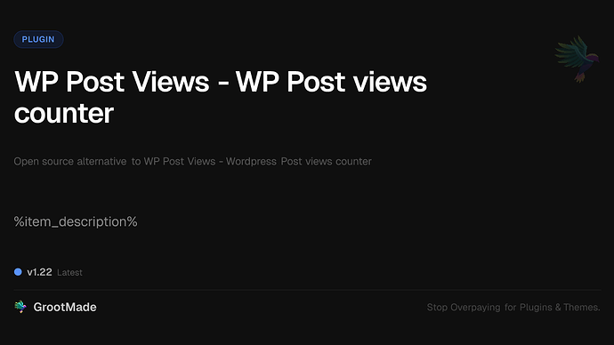 WP Post Views - WP Post views counter
