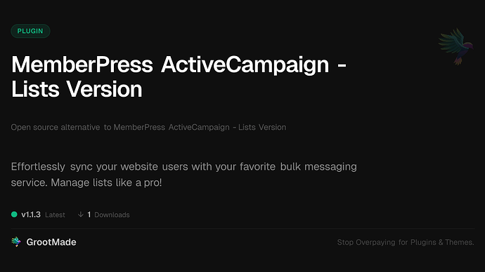 MemberPress ActiveCampaign - Lists Version