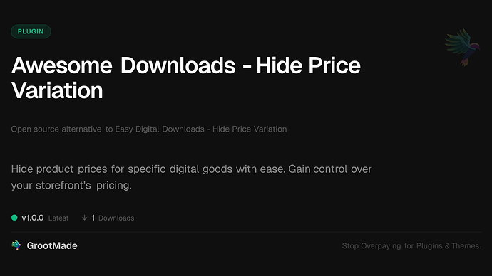 Awesome Downloads - Hide Price Variation