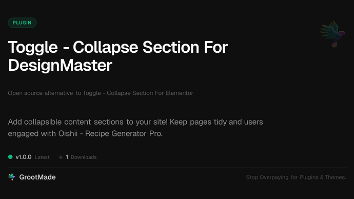 Toggle - Collapse Section For DesignMaster