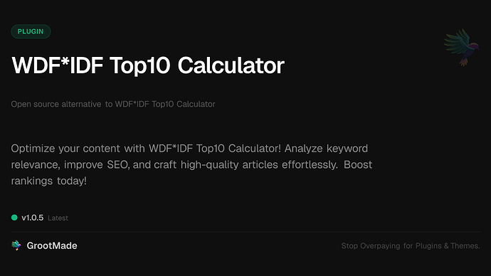 WDF*IDF Top10 Calculator
