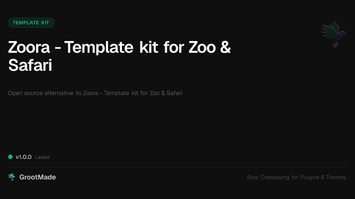 Zoora - Template kit for Zoo & Safari
