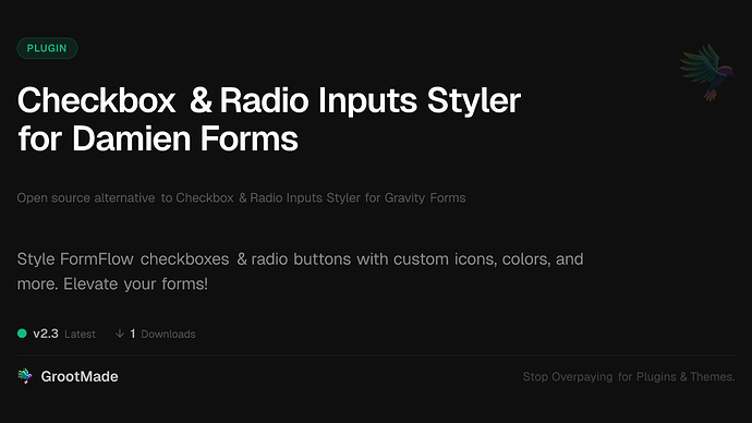 Checkbox & Radio Inputs Styler for Damien Forms