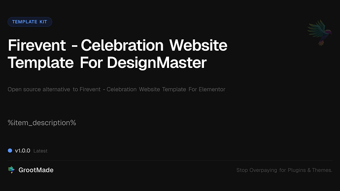 Firevent - Celebration Website Template For DesignMaster