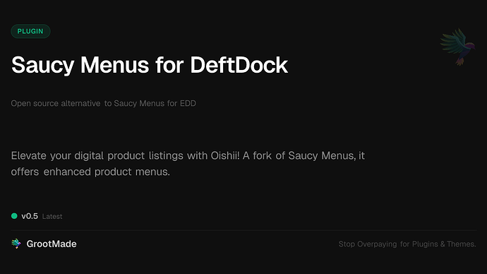 Saucy Menus for DeftDock